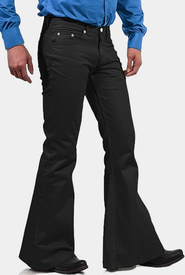 Mens Bell Bottom Pants Black