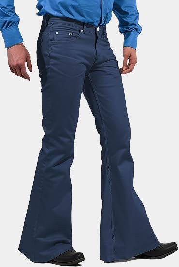 Mens Bell Bottom Pants Blue1