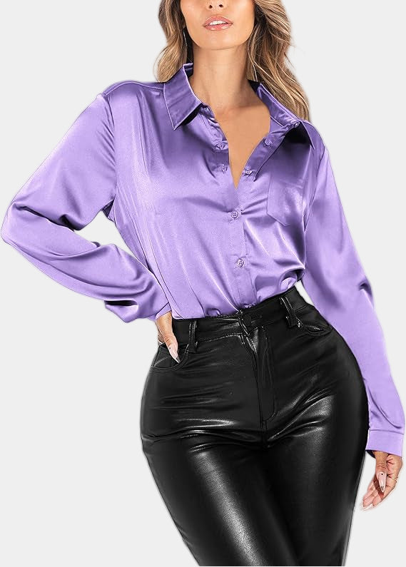 Women's Silk Shirt Lavender